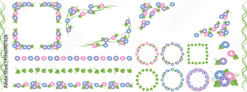 アサガオのフレームと装飾セット