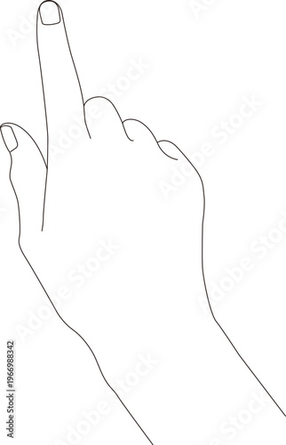 Pointing Finger Line Art for Instruction Manuals