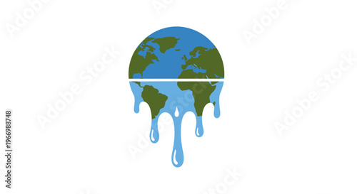 Earth melting due to global warming.