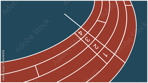 Running Track Lanes Top View Athletics Stadium Curve Design