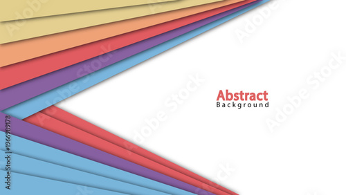 Abstract Paper Cut Background with Colorful Layered Shapes
