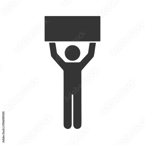 プラカードを持つ人物のシルエットアイコン