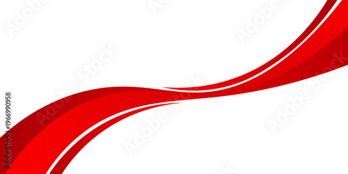 Vector red line background curve element with white space for text and message design, overlapping layers, vector