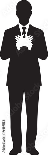 Corporate businessman professional vector silhouette illustration showing success and power