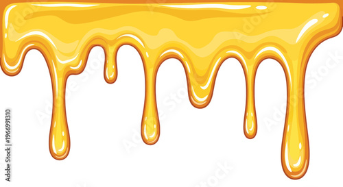 Golden Honey Drips, Sweet Liquid Flowing, Food Ingredient, Healthy Natural Product