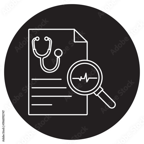  Medical Diagnosis Icon, Clinical Diagnosis Illustration, Healthcare Assessment Icon, Disease Detection Graphic, Medical Evaluation Design, vector