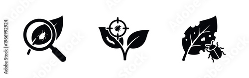 Agriculture Pest Control and Plant Protection Icon Set
