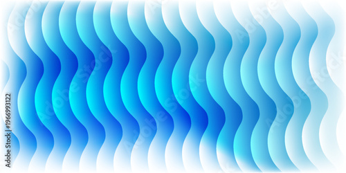 Abstract background with shiny glass ripple effect in blue and white gradient colors