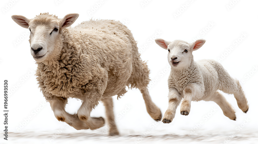 Fototapeta premium Lamb with soft shadow isolated on white