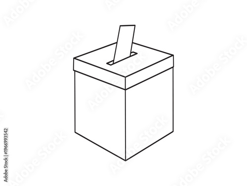 Voting Box, Ballot Box, Election Box, Simple Line Icon isolated on White Background