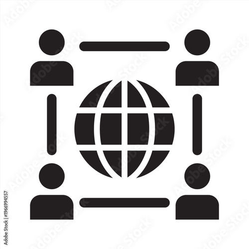 Diversity icon. International community. Icon symbol for diversity, inclusion, global, multicultural, community, people, equality, unity, worldwide, connection. Vector illustration