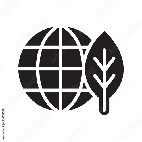 Sustainability icon. Ecology icon. Icon symbol for sustainability, environment, ecology, nature, green, renewable, conservation, earth, leaf, planet. Vector illustration