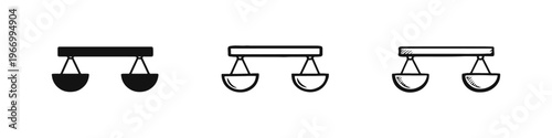 Balance Scale Icon Set - Solid, Outline, and Hand-Drawn Styles