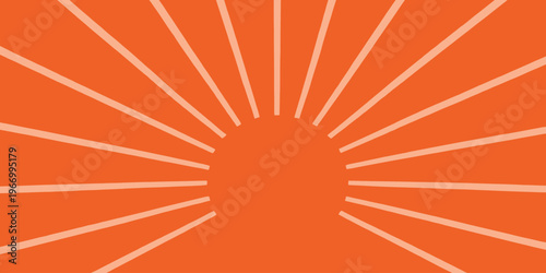 Orange sunburst pattern with light rays emanating from center
