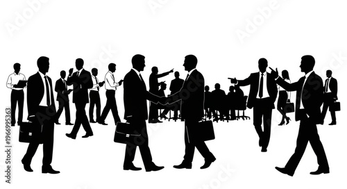 Business professionals interacting and working together in a meeting.