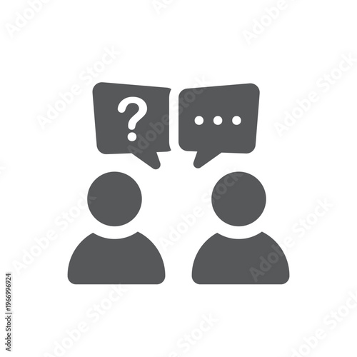Team people question vector, icon. Customers query symbols. 