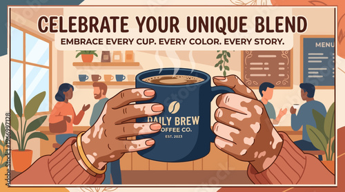 Celebrating Uniqueness Cafe Scene with Diverse Individuals