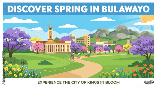 Bulawayo in Spring City Scenery and Jacaranda Trees