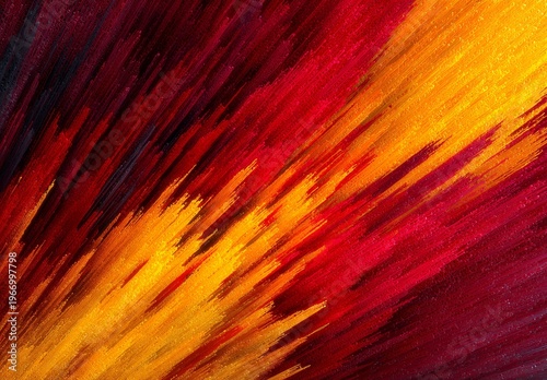 Abstract Red and Yellow Brush Stroke Art