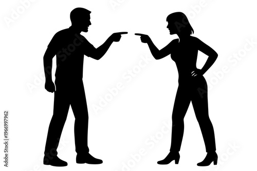 Two people arguing and blaming each other
言い争う二人・トラブルのイメージ