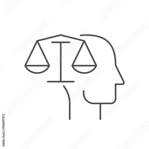 Legal person line outline icon