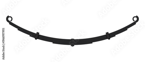 Leaf spring suspension design showing the structure and alignment in different positions for vehicle support and motion