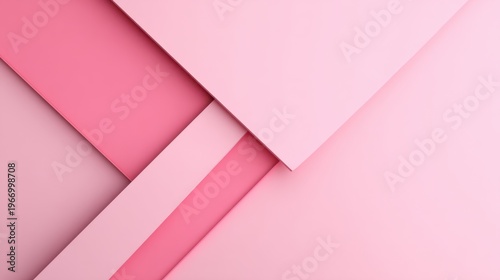 Abstract Composition of Overlapping Pink Geometric Shapes in Soft Tones and Textures for Modern Design and Artistic Backgrounds