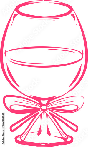 Wineglass with Bow