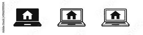 Online Real Estate and Smart Home Technology Icons Set