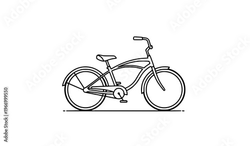 Photos Cruiser Bike Icon Line Art Vector Illustration