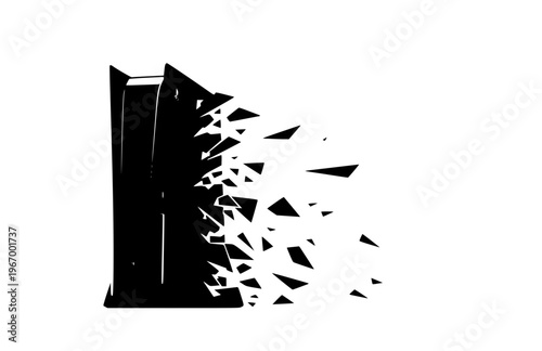 Next Gen Gaming Console Tower Silhouette Sticker, Futuristic Tech Defense Vector, High Tech Esport Hardware Illustration