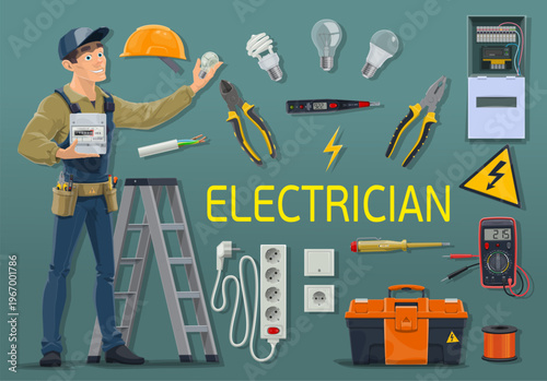 construction worker with tools