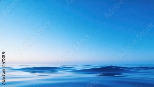 Blue ocean horizon with calm waves