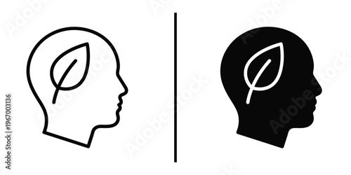 Eco Thinking Green Mindset Icon Vector for Ecology and Sustainability.