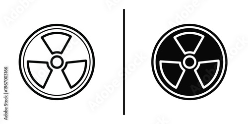 Radioactive Nuclear Hazard Symbol Icon Vector for Energy and Safety.