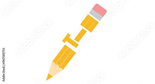 Colorful pencil with eraser.