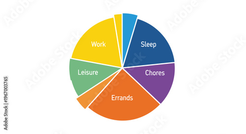 Colorful Pie Chart Segments.