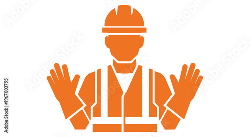 Construction Worker Icon Illustration.
