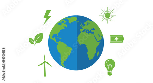 Earth with eco friendly icons 1.