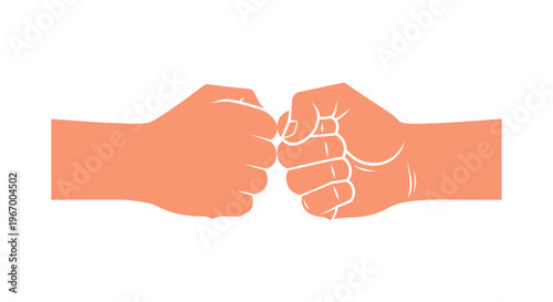 Fists Touching in Solidarity Symbol.