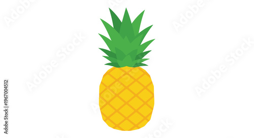 Fresh Pineapple Fruit Isolated.