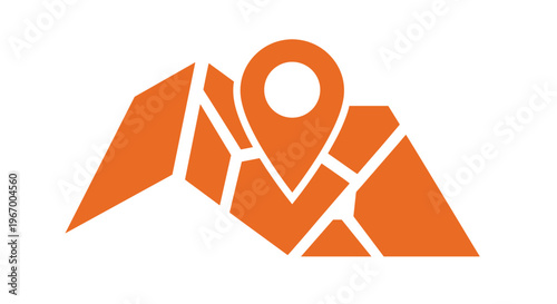 Geometric map marker logo symbol.