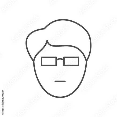 Man wearing glasses line icon