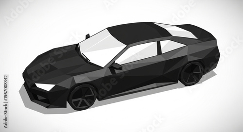 Sleek Black Sports Car Coupe Design.