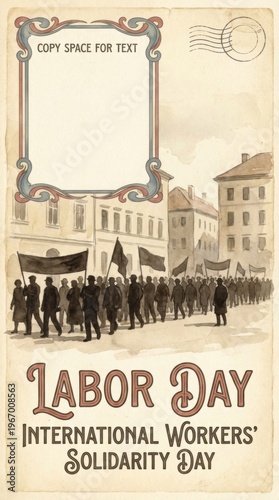 Labor Day International Workers' Solidarity Day vintage poster
