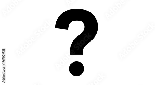 Black question mark icon against white background symbolizing uncertainty
