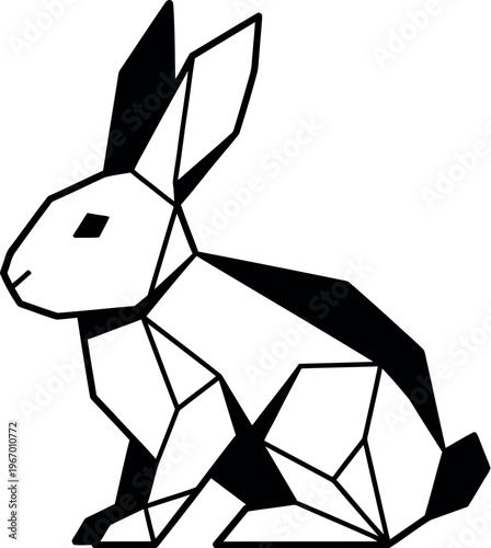 Adobe Illustrator Artwork Easter day celebration geometric easter egg silhouette of a rabbit spring holiday design