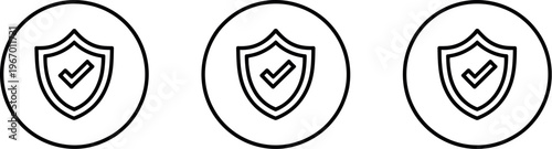 Shield icon representing protection and security for website, digital applications, and cybersecurity in clean vector illustration design