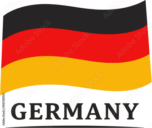 German Flag with Germany Text Minimal Pride Design