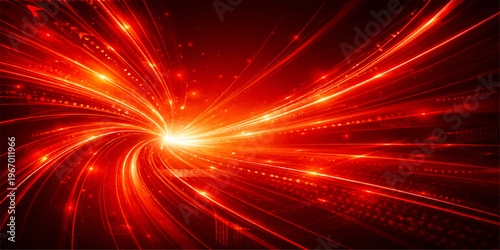 An abstract fractal burst arrangement creates a glowing blue star pattern with laser light energy and bright motion for a futuristic space technology wallpaper design